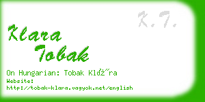 klara tobak business card